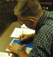 Person taking test